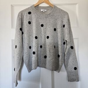 Women's Light Gray Polka Dot Sweater